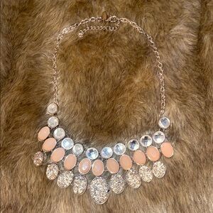 New York & Company Pink and Rose Gold Layered Necklace